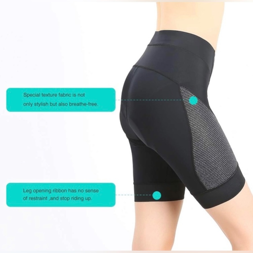 High-Rise Black Athletic Shorts with Gray Mesh Panels - Picture 3 of 9